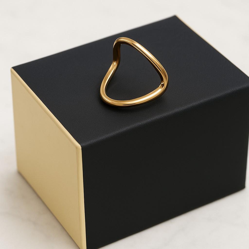 Simple Plain Stacker Band Curved Wedding Ring 14k Gold Band Contour Band