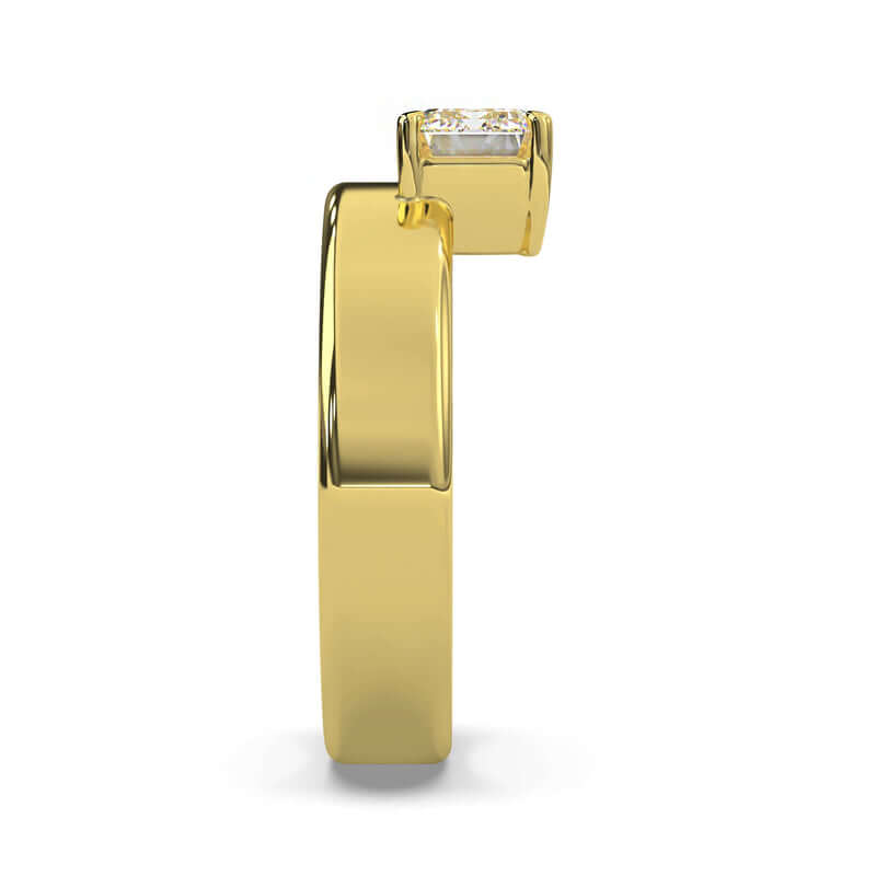 Single Diamond Cigar Wedding Band