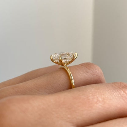 Six Claw Prong Set Hexagon Diamond Ring For Love