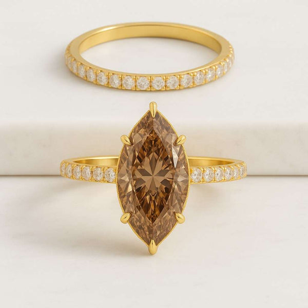 Six Claw Prong Setting Ring Gifts Marquise Diamond Engagement Ring Genuine Lab Grown Diamond Anniversary Ring Unique Proposal Ring for Her