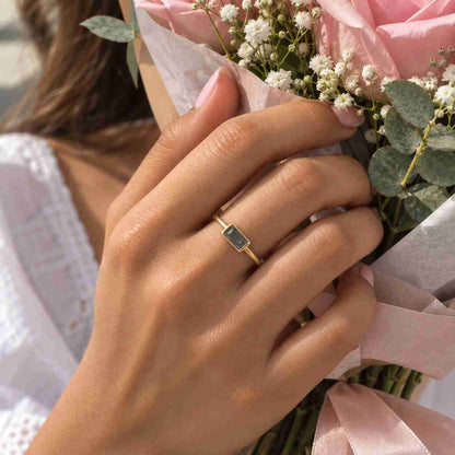 Small Solitaire Ring, Diamond Solitaire, Solid Gold Ring, 14k Rose, White, Yellow, Sophia