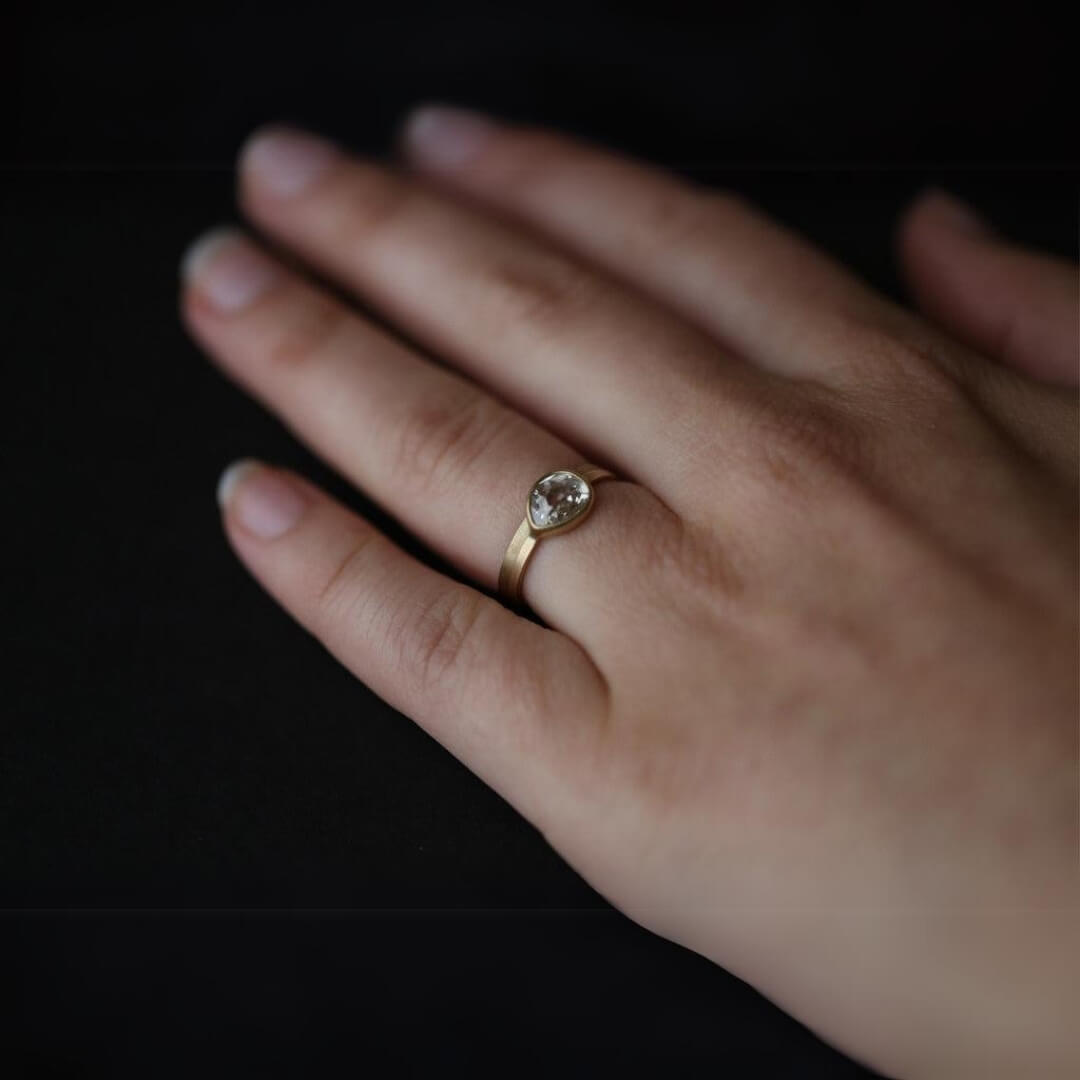 smooth band marquise cut moissanite engagement ring set vintage moss agate wedding band