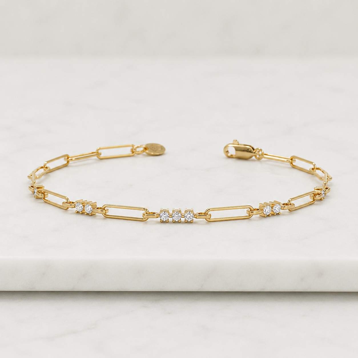 Solid 14K Gold Paperclip Chain 5mm, Open Oval Link Paperclip Necklace, 14K Gold Italy Necklace, 14K Paperclip Bracelet Oval Faceted Edge