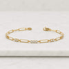 Round Cut Lab Grown Diamond Paperclip Bracelet in 14K Yellow Gold