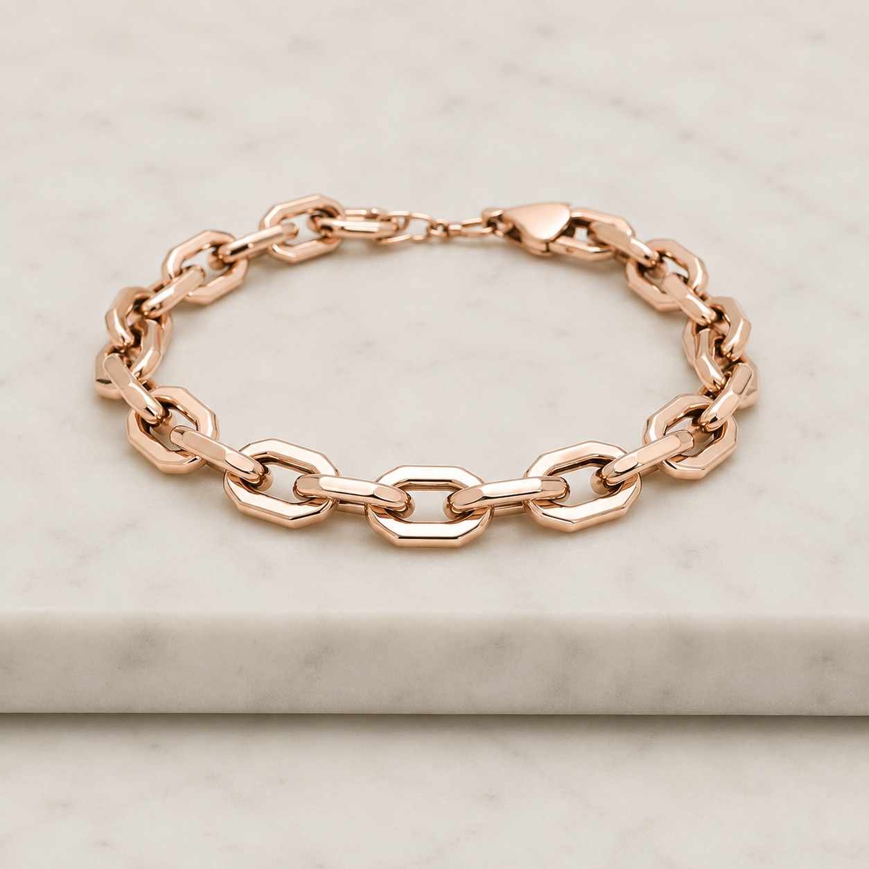 Solid 18K Gold Cable Link Bracelet