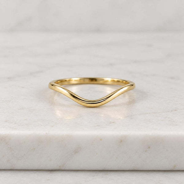 Solid Gold 14k Wave Curved Ripple Ring, Gold Stacking Ring, Gold Wave Wedding Band, 14k Solid Gold Ocean Ring, Wave Wedding Ring, Wave Band
