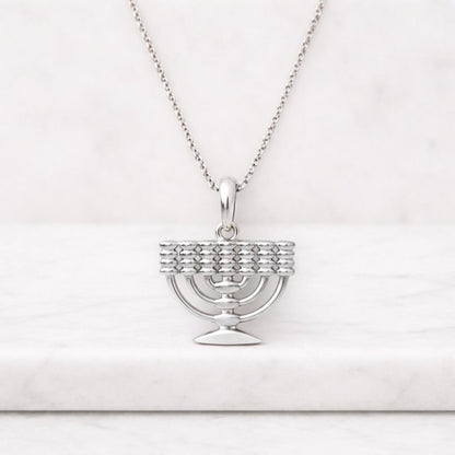 Jewish Menorah Pendant in 14K Gold, Hanukkah Jewelry, Jewish Jewelry Gifts from Israel
