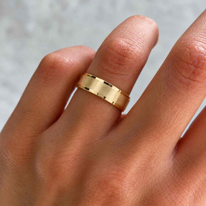 Handmade 7mm - 4mm Solid Gold Dome Wedding Band: Classic Polished Ring In 9K, 14K, 18K
