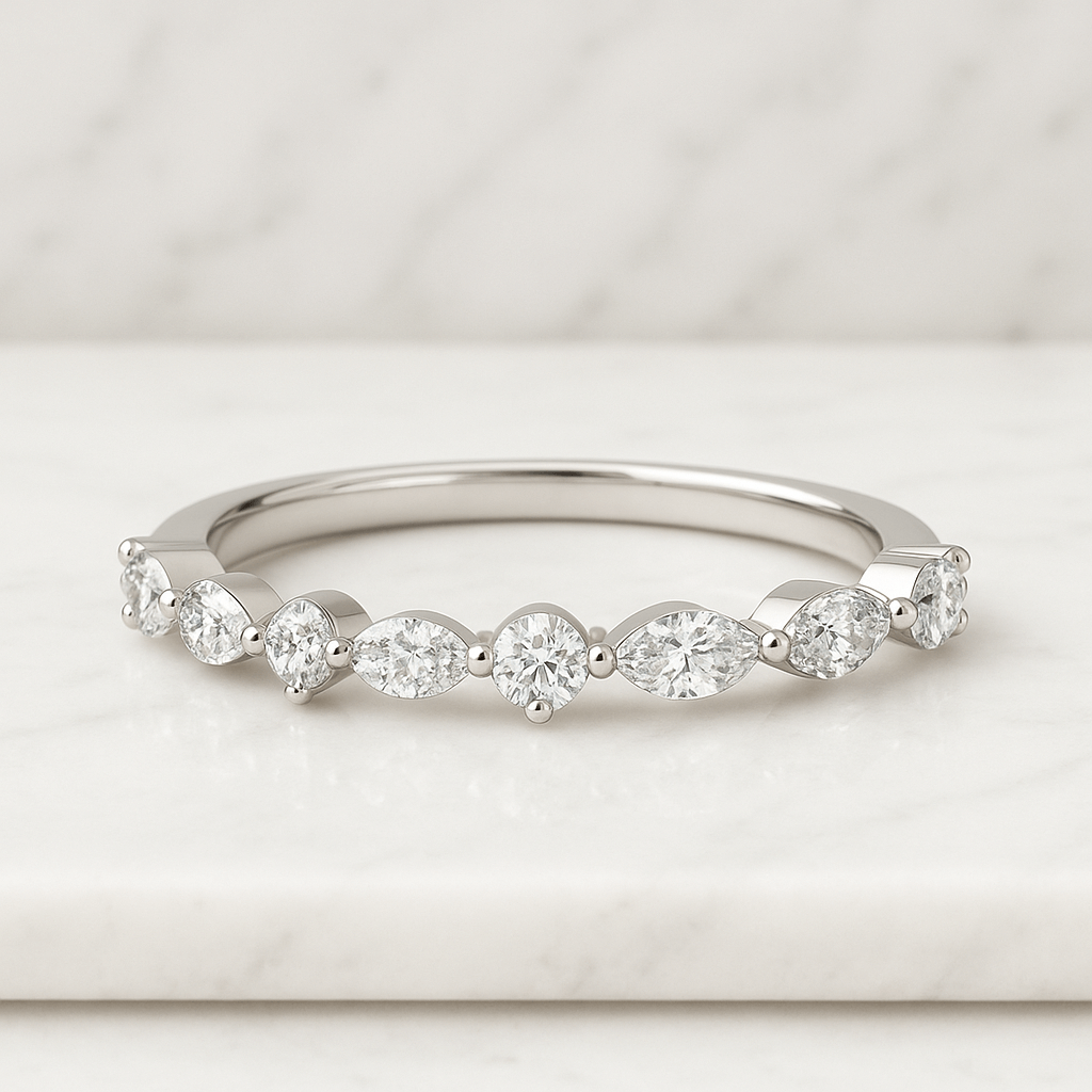 Solid Gold & EF-VVS Diamond Proposal Ring for Her