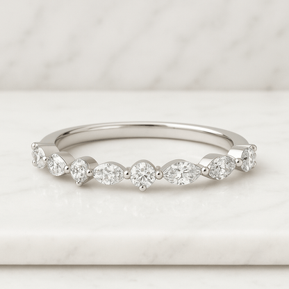 Solid Gold & EF-VVS Diamond Proposal Ring for Her