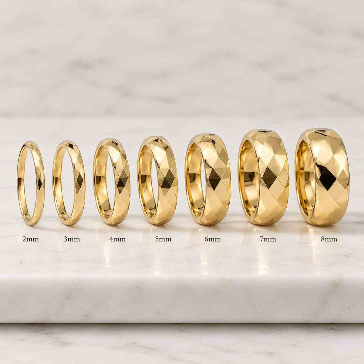 solid gold hammered dome wedding band 2–5mm for women | 9k 14k 18k yellow, rose or white gold ring | handcrafted
