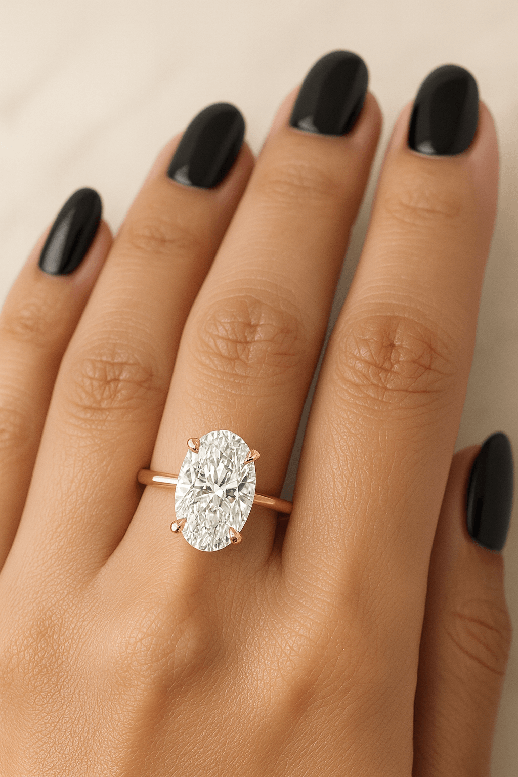 Solid Gold Lab-Grown Diamond Solitaire Engagement Ring, Gift For Christmas