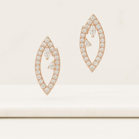 Solid Gold Lab Grown Diamond Wedding Band, Marquise Round Cut