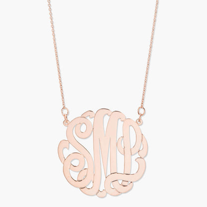 Solid Gold Monogram Necklace, Delicate Necklace
