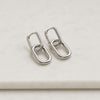 925 Sterling Silver Paperclip Link Drop Hoop Earrings