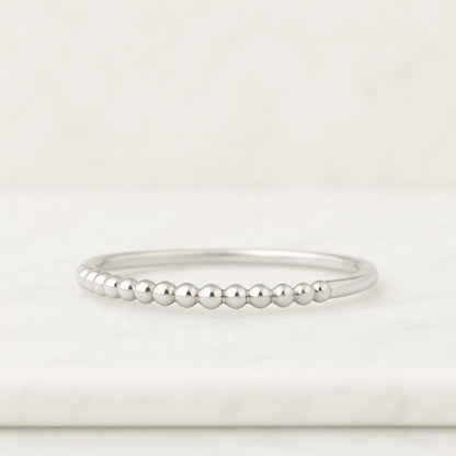 Solid Gold Plain Wedding Band Beaded Band Bubble Band