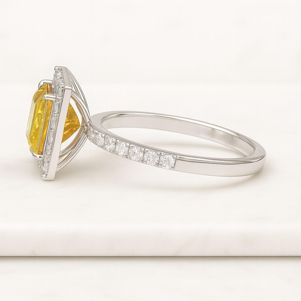 Solid Gold Princess Cut Moissanite Engagement Ring Hidden Halo Proposal Ring Promise Ring Bridal Ring Anniversary Birthday Gift for Woman