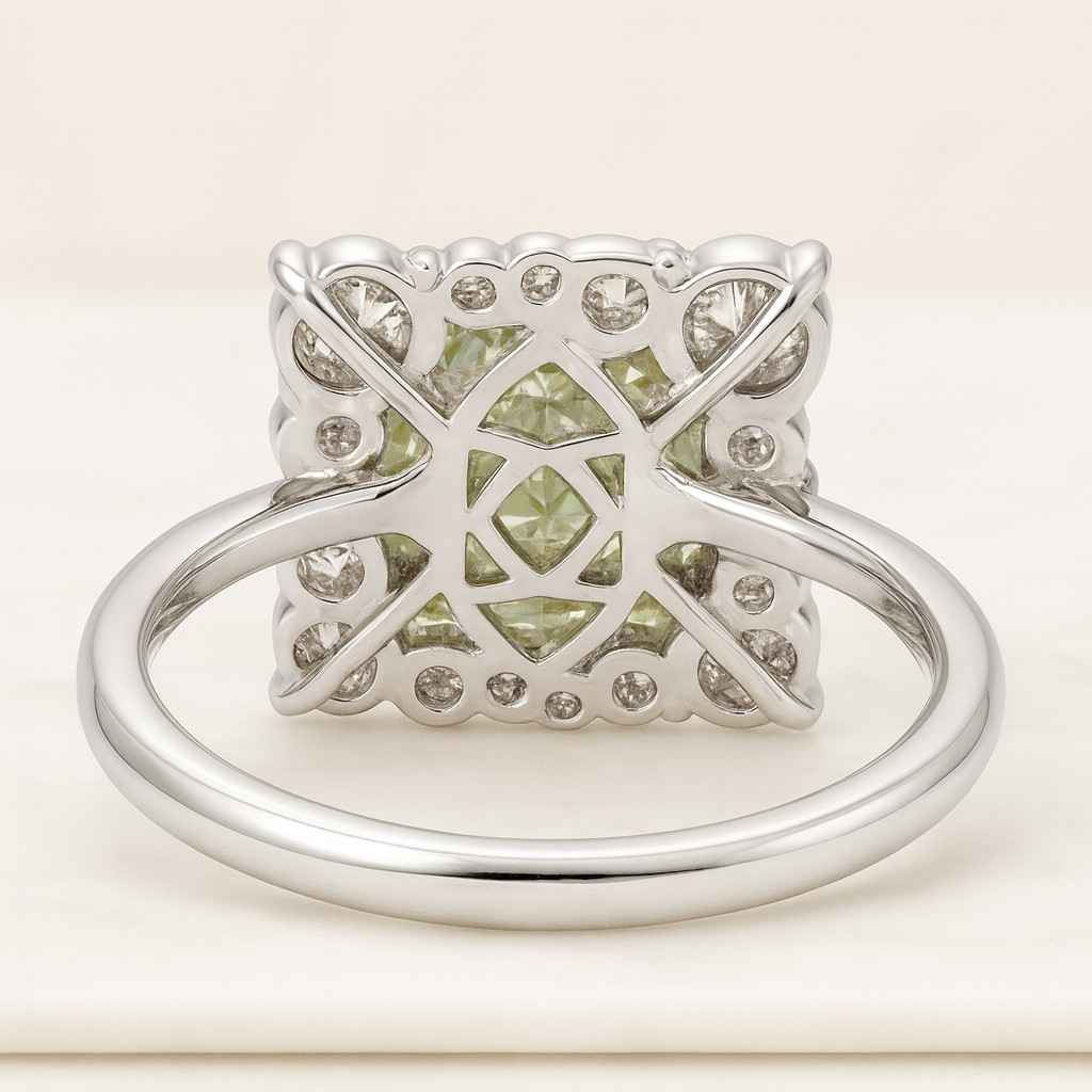 Solid Gold Radiant Cut Moissanite Engagement Ring Hidden Halo Promise Ring Proposal Ring Art Deco Ring Anniversary Gift for Women Wife