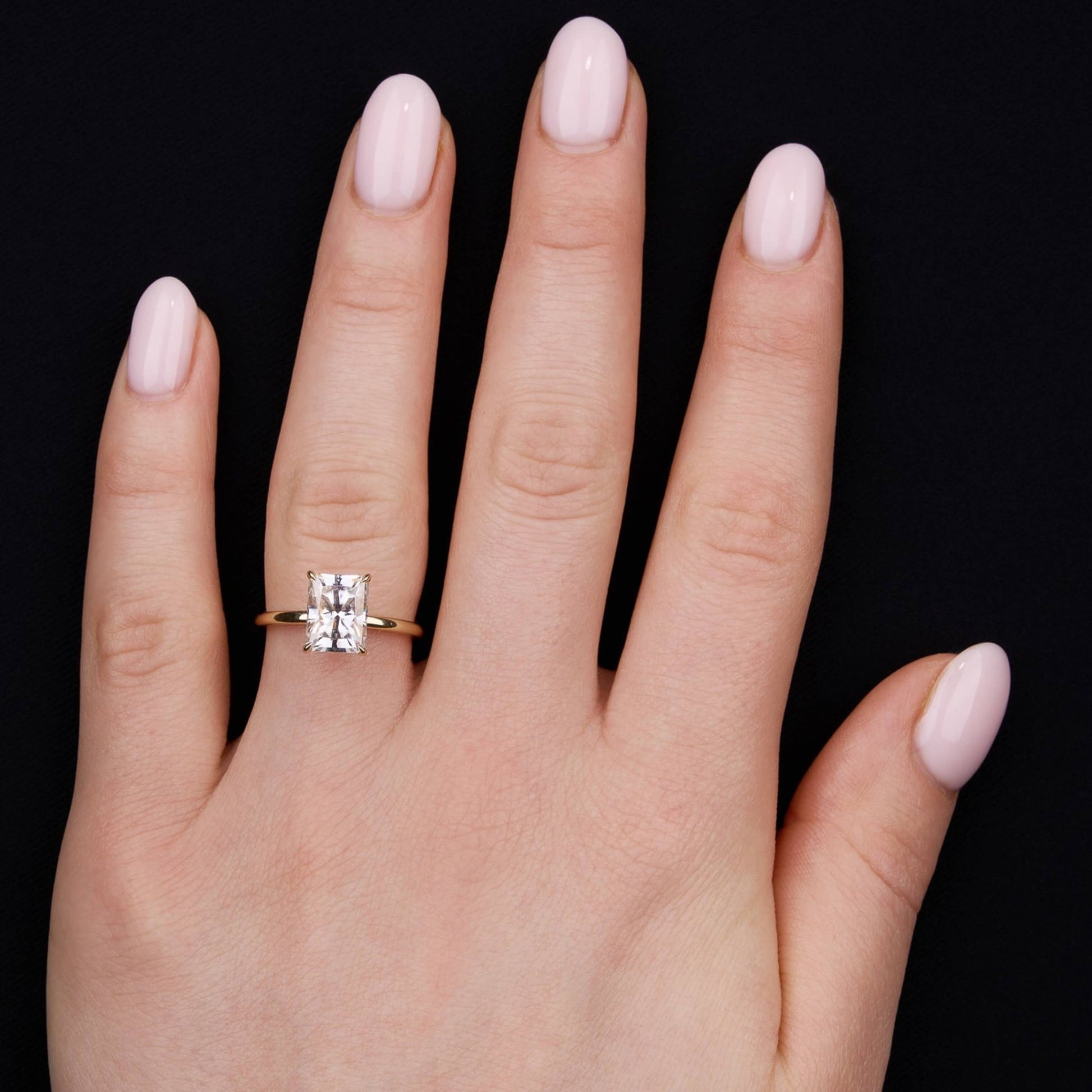Solid Gold Radiant Lab Grown Diamond Engagement Ring