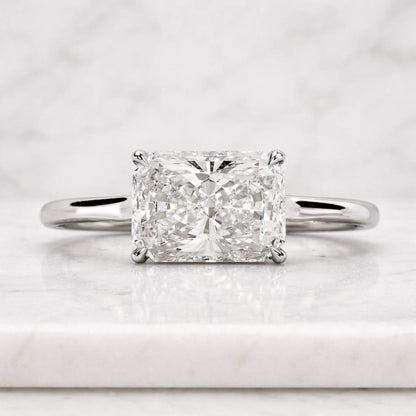 Solid Gold Solitaire White Rose Yellow Gold Ring