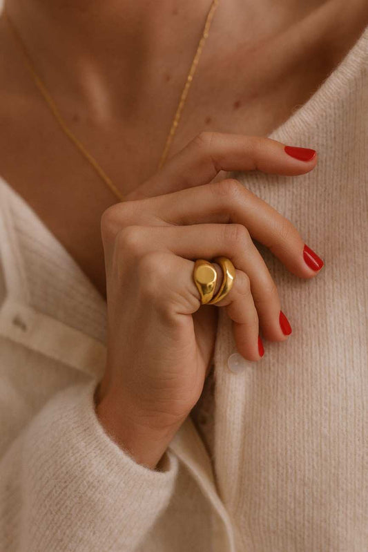 Solid Gold Square Signet Ring 14k Gold Engraved Pinky Ring for Men Women Personalized Initial Ring Custom Name Ring Memorial Gifts