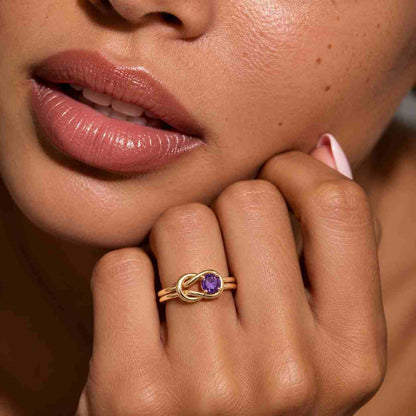 Solid Gold Three Marquise Ruby Ring, Twisted Infinity Band, July Birthstone Ring, Promise Ring, Anniversary Gift for Her
