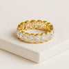 Oval Cut Bezel Set Wedding Band