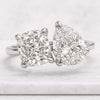 Cushion & Pear Cut Lab Grown Diamond Toi Et Moi Ring