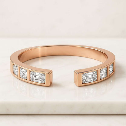 Solid Gold Unique Snowdrift 6 Prongs Engagement Ring