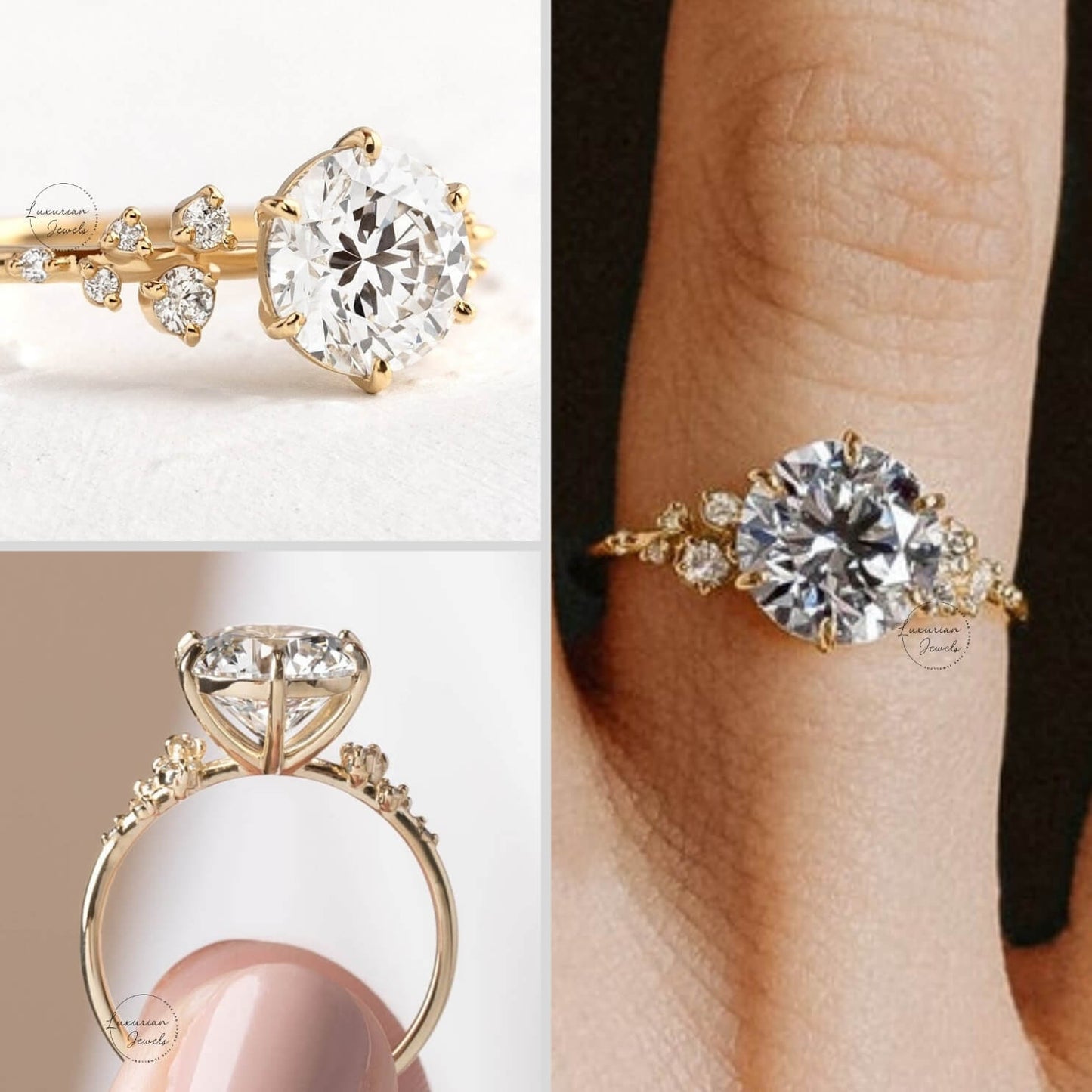 Solid Gold Vintage Engagement Rings for Women