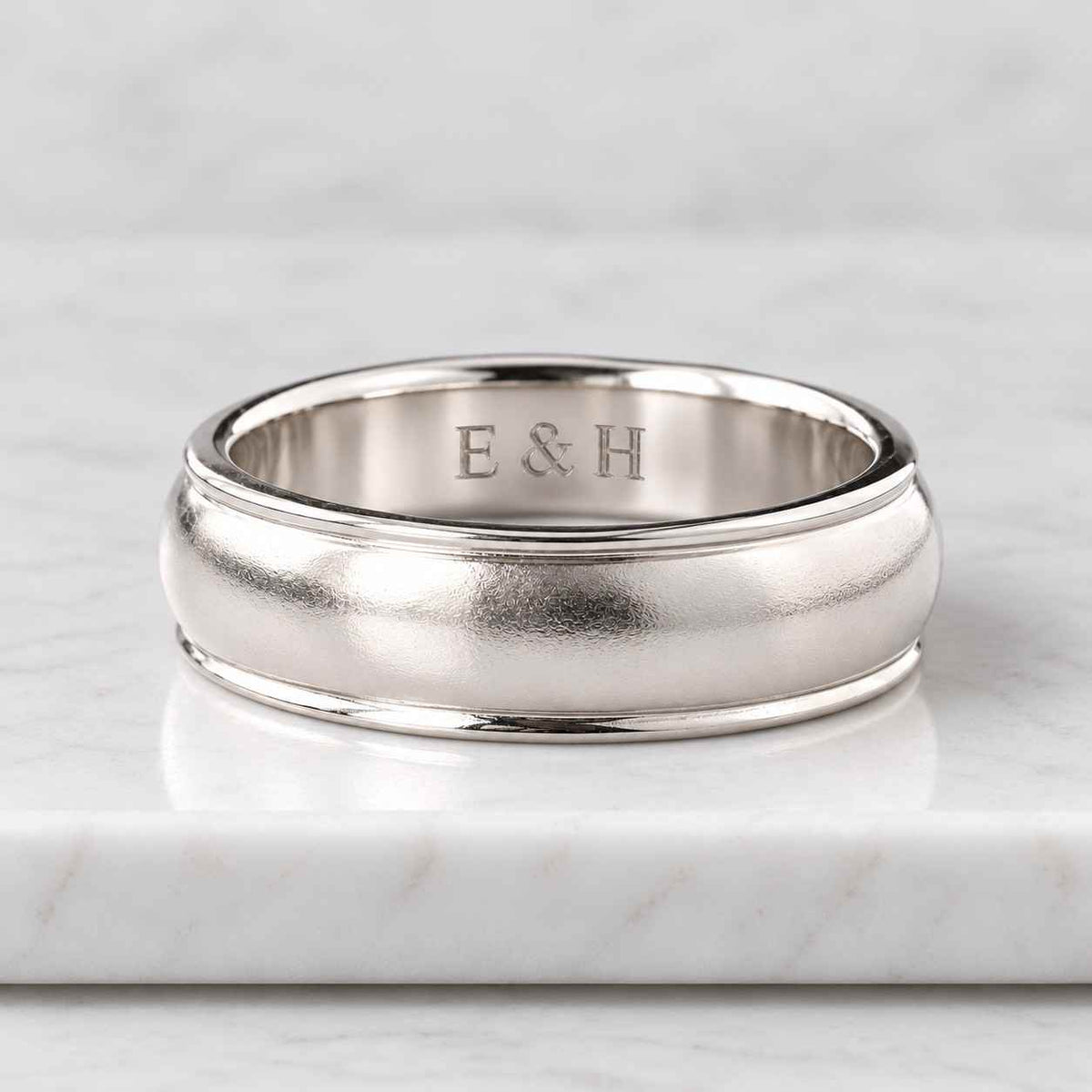Solid Gold Wedding Band, Hand Carved Botanical Ring, 14K Gold Matching Couple Rings, Custom Personalized Anniversary Gifts For Her and Him
