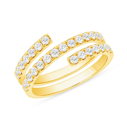 Solid Gold Wrap Around Ring, 14k Statement Ring for Women