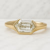 Full Bezel Set Hexagon Cut Lab Grown Diamond Engagement Ring