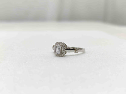 Solid White Gold Halo Rings