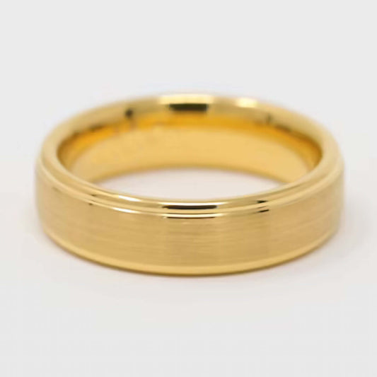 Solid Yellow Gold  Dome Wedding Band