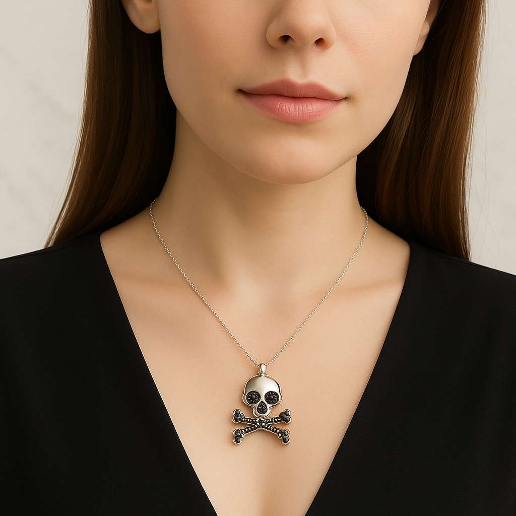 solid stainless steel skull pendant size 29 x 15 x 18 mm