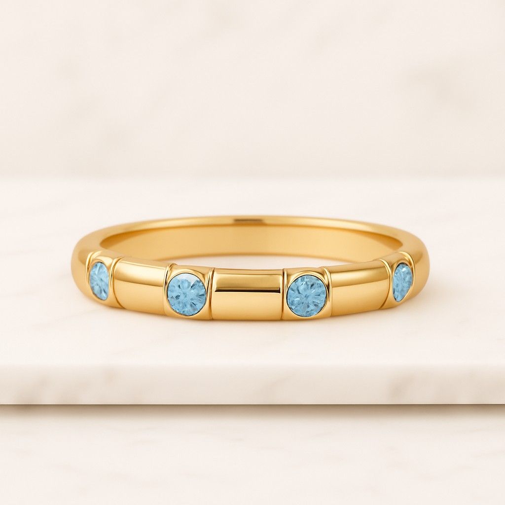 Solitaire Wedding Ring Set for Bride Full Eternity Matching Band Everyday Wear Diamond Band 14K Solid Gold Stacking Band