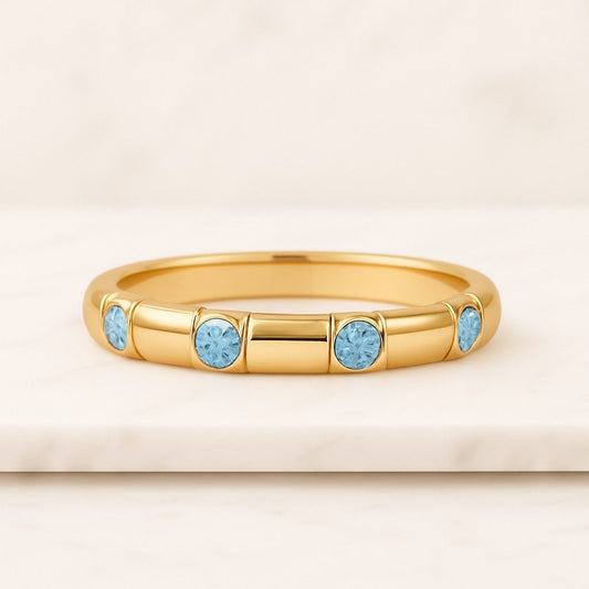 Solitaire Wedding Ring Set for Bride Full Eternity Matching Band Everyday Wear Diamond Band 14K Solid Gold Stacking Band