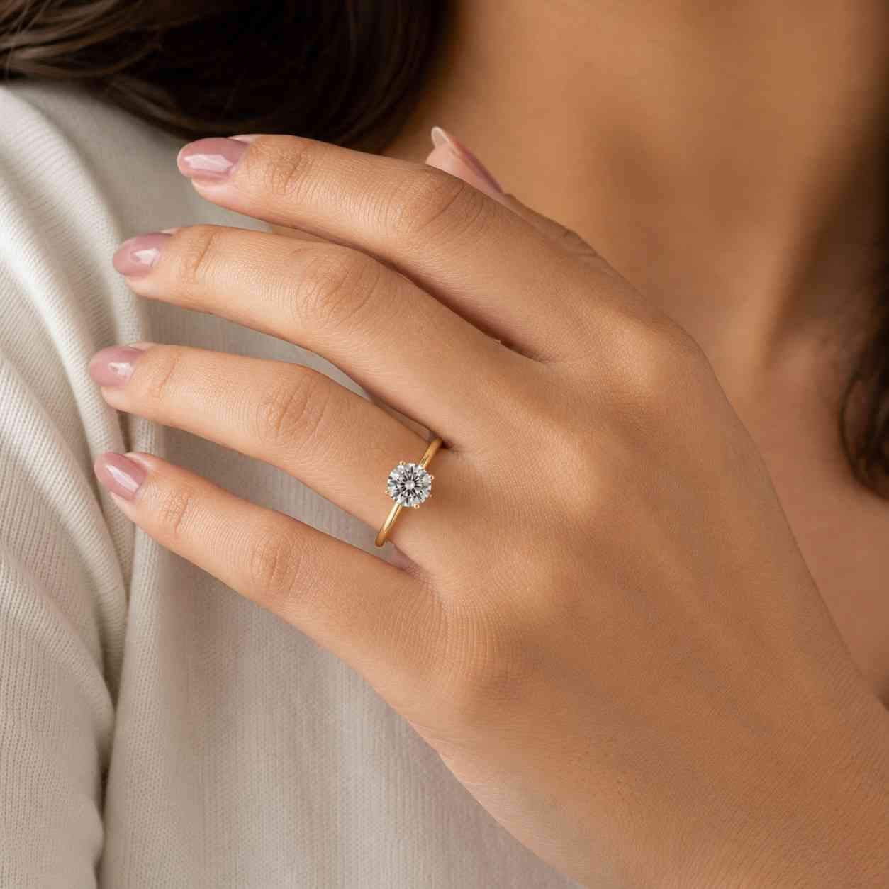 Solitaire Cushion Anniversary Ring 4 Claw Prong Set Ring Genuine Lab Grown Diamond Proposal Ring