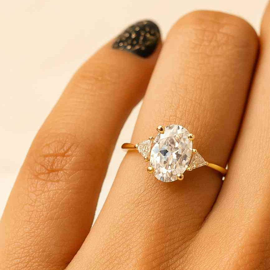 Solitaire Diamond Ring 14k Gold Engagement RingWedding Ring Lab Grown Diamond