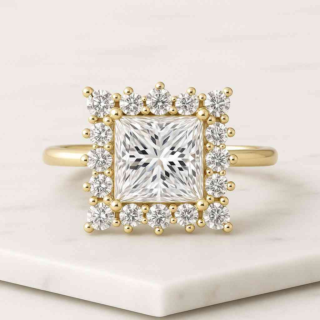 Solitaire Diamond Ring Princess Cut Diamond Ring Princess cut 1CT Lab Grown Diamond engagement ring