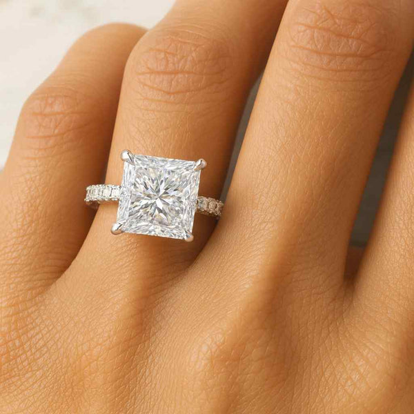 Solitaire Diamond Ring Princess Cut Diamond Ring Square Diamond Ring