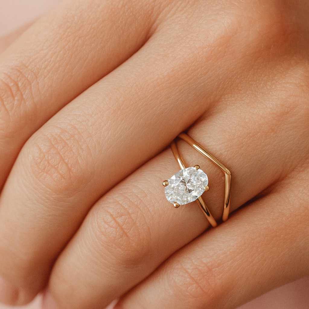 Solitaire Engagement Ring 14K Solid Gold Anniversary Ring Promise Ring for Woman