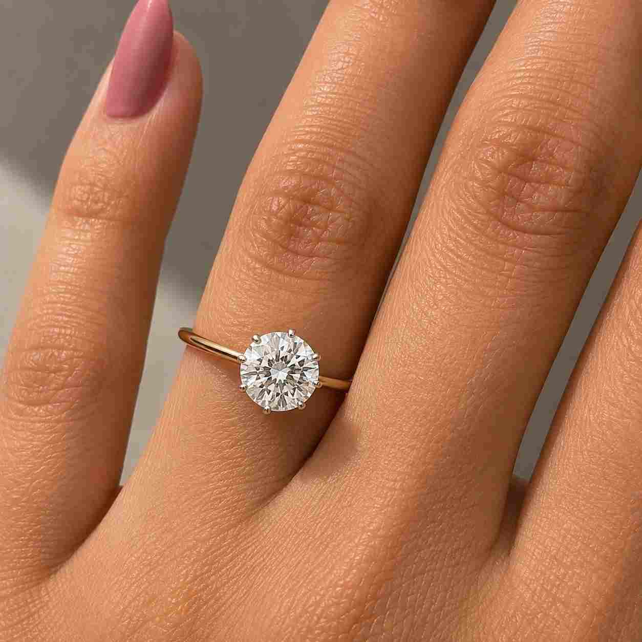 solitaire engagement ring lab grown cvd diamond 14k white gold
