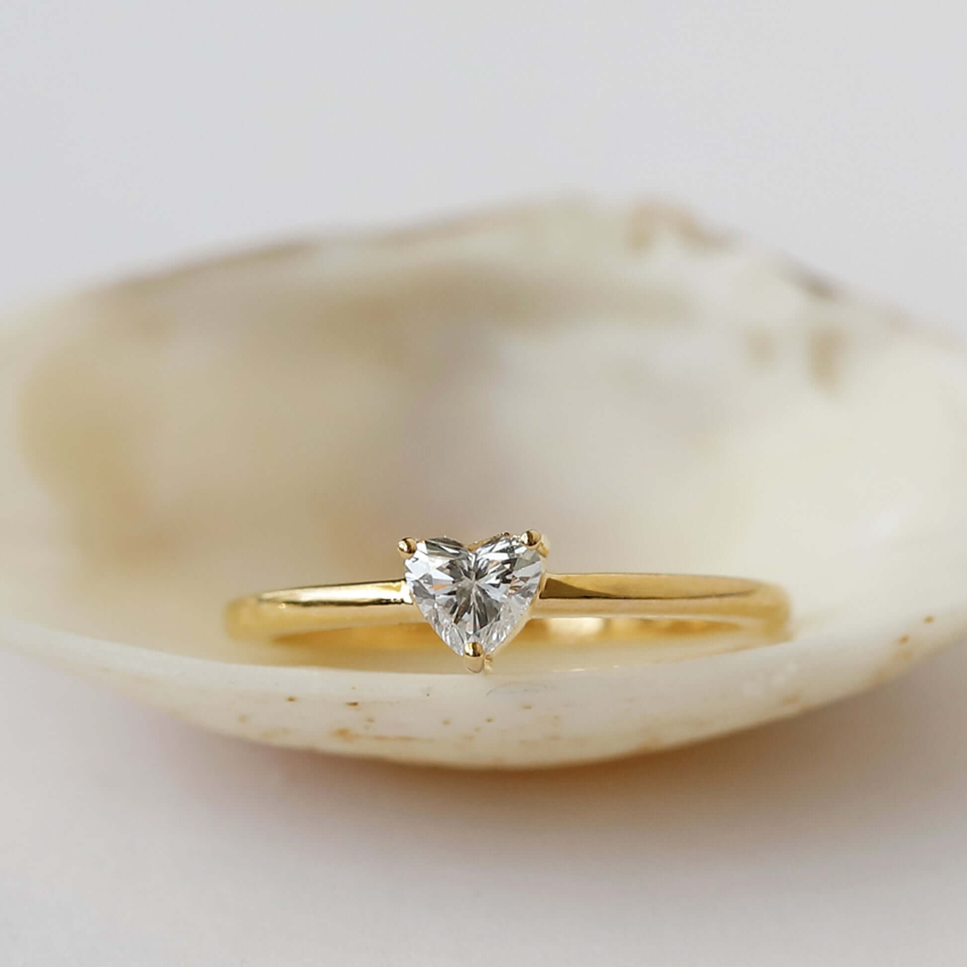 Solitaire Heart Moissanite Ring