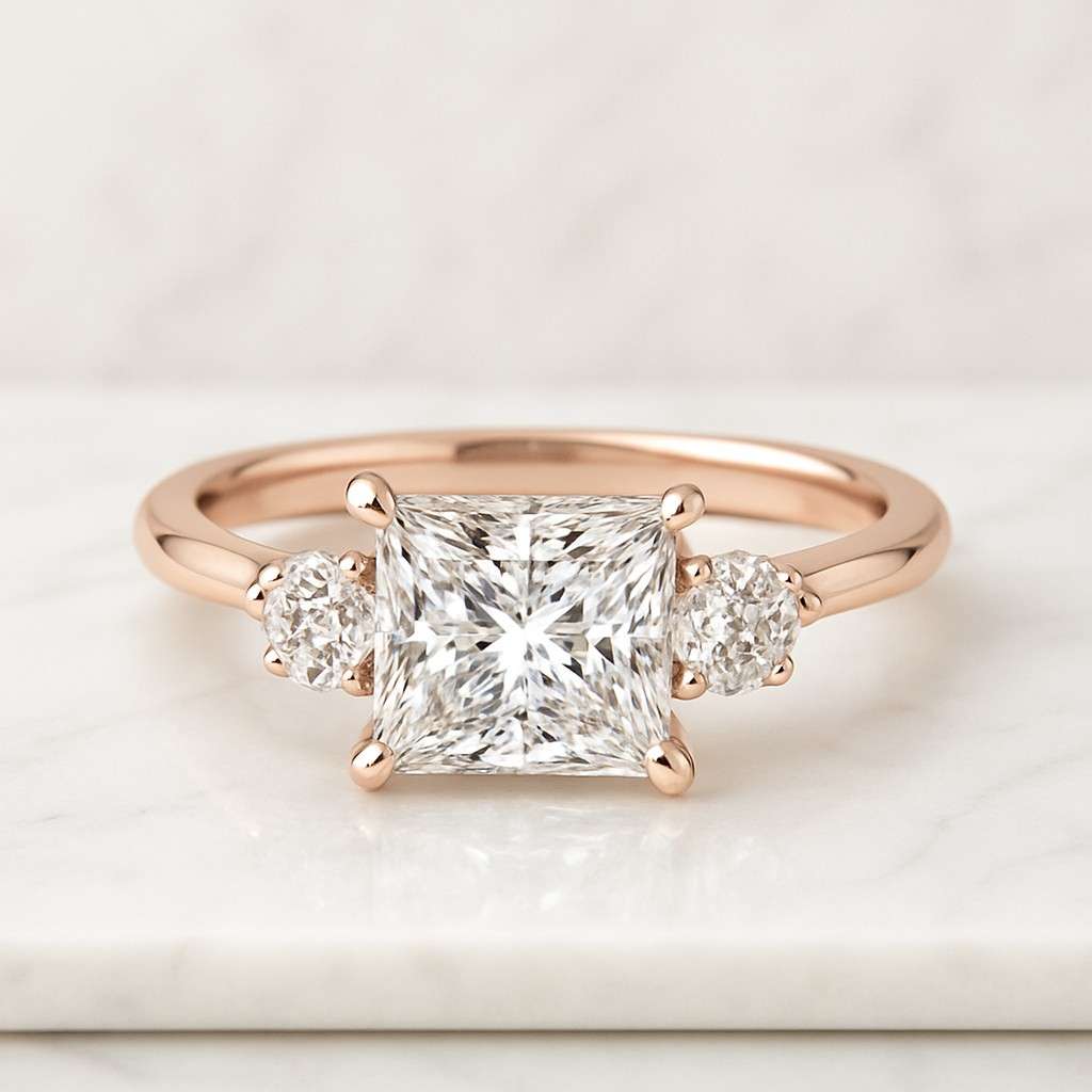 Solitaire Moissanite Engagement Ring Rose Gold Eternity Bridal Wedding Ring Anniversary Gift For Ring