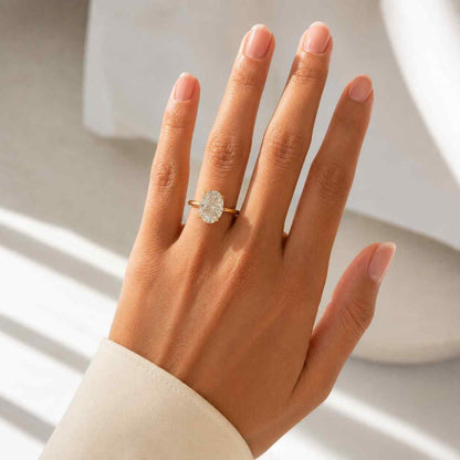 Solitaire Oval Lab Diamond Engagement Ring IGI Certified Lab Diamond 14k Solid Gold With Double Prongs Anniversary Gift Perfect gift for her