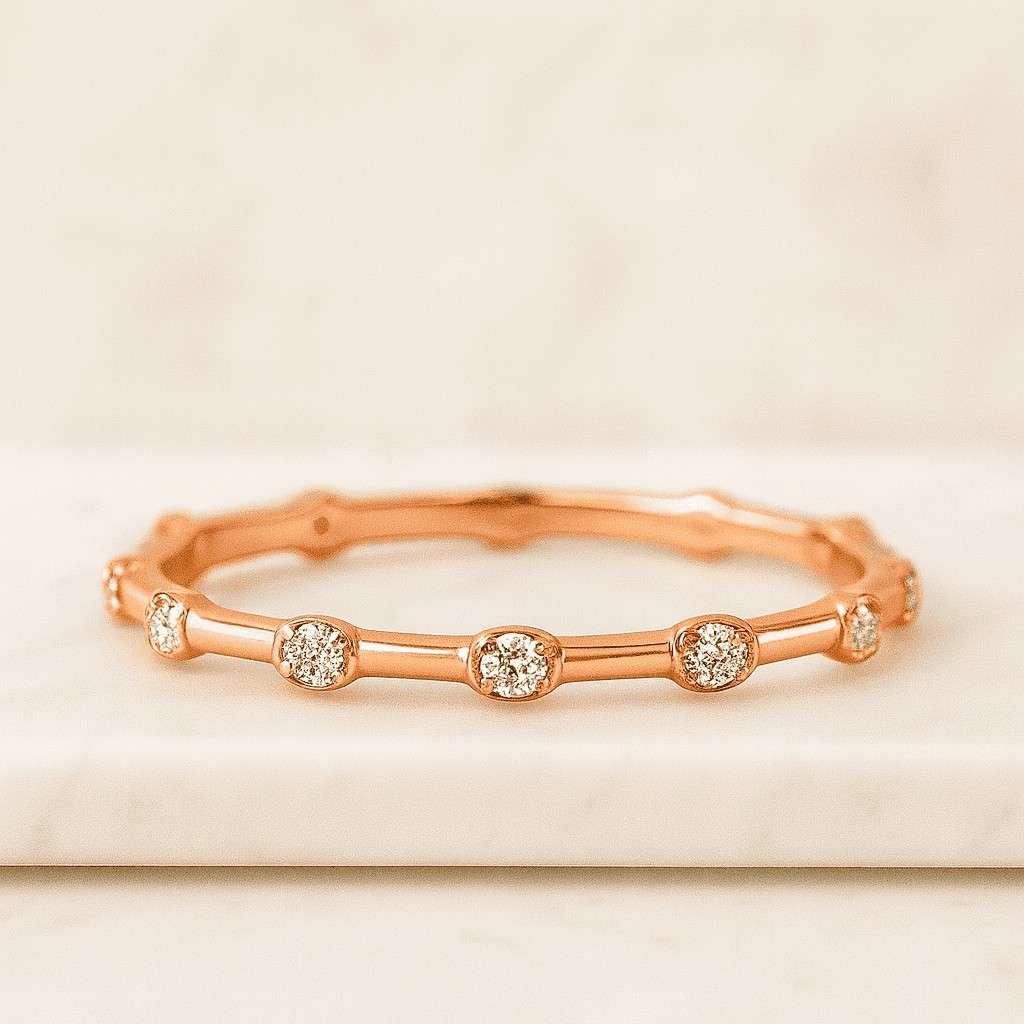 Solitaire Ring With Full Eternity Stackable Wedding Band