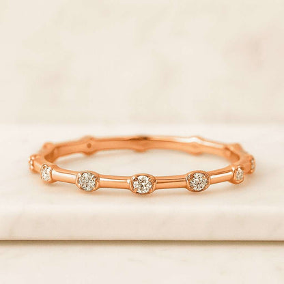 Solitaire Ring With Full Eternity Stackable Wedding Band