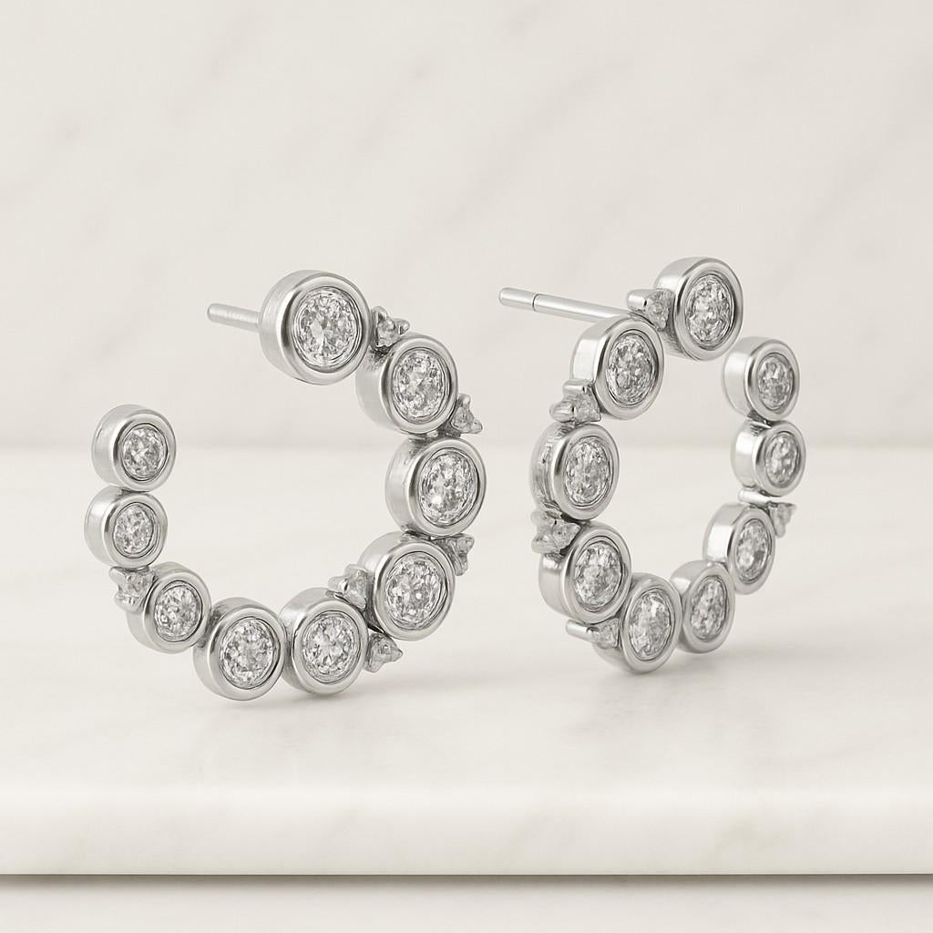 Solitaire Round Cut Wedding Jewelry Tiny Handmade Engagement Stud